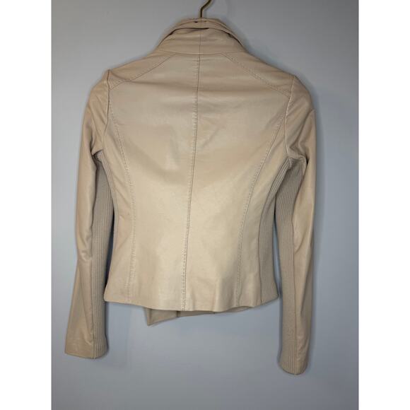 Vince Y2K Women's Lambskin Leather Moto Jacket Cream Women's XS Gilmore girls - Picture 7 of 12
